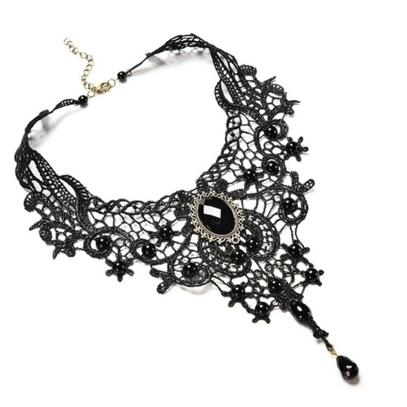 Jewelry - Vintage Style Punk Black Lace Choker